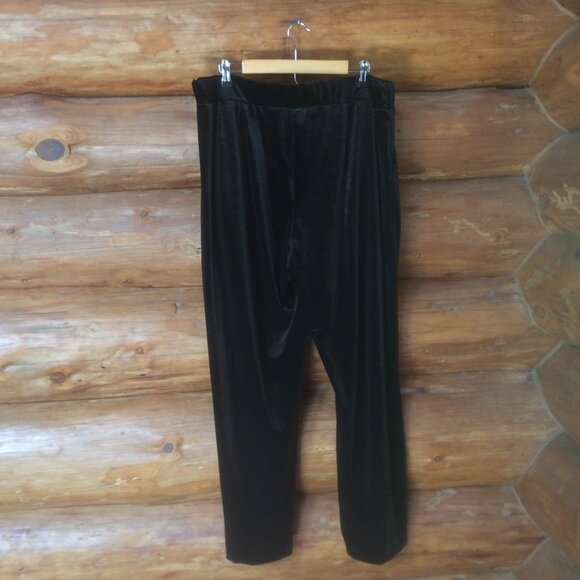 Ellos Black Wide Leg Plus Size Trendy High Rise Velvet Pants w/Pockets Size 22 - Picture 4 of 4